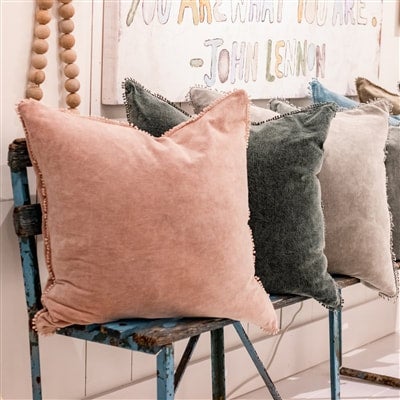 Blush velvet deals pillow cover